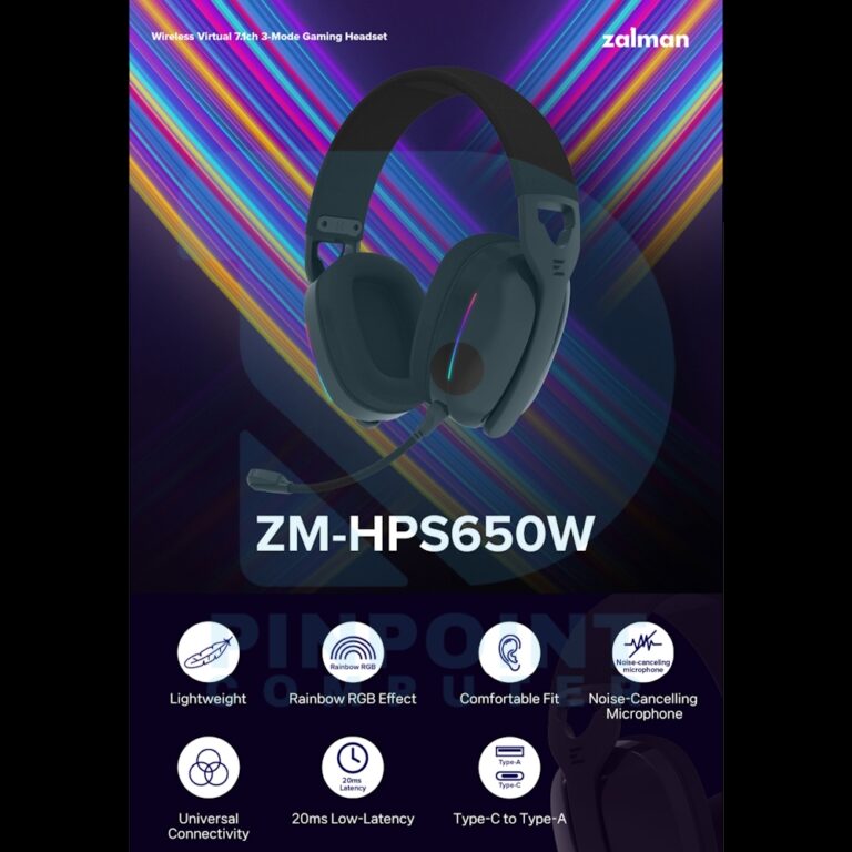 zalman zm hps650w wireless virtual 7.1ch 3 mode gaming headset
