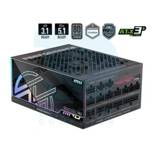 msi mpg ai1300ts pcie5 80 plus platinum power supply 01