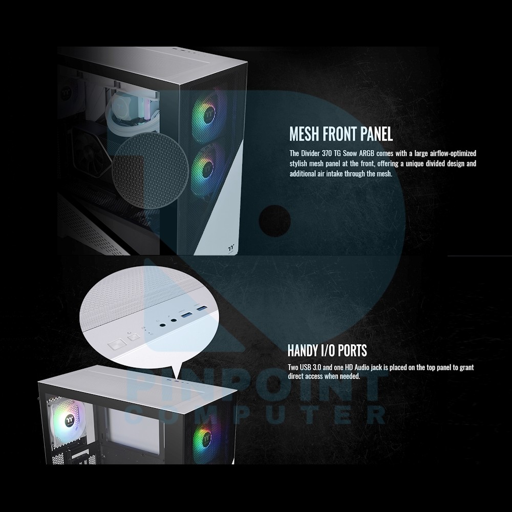 thermaltake divider 370 tg snow argb mid tower chassis 06 thermaltake divider 370 tg snow argb mid tower chassis 06