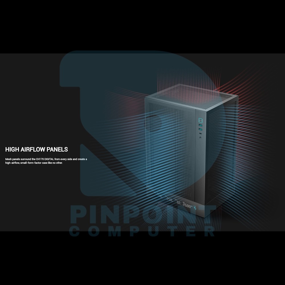 deepcool ch170 digital vertical mini itx with data screen 02 deepcool ch170 digital vertical mini itx with data screen 02