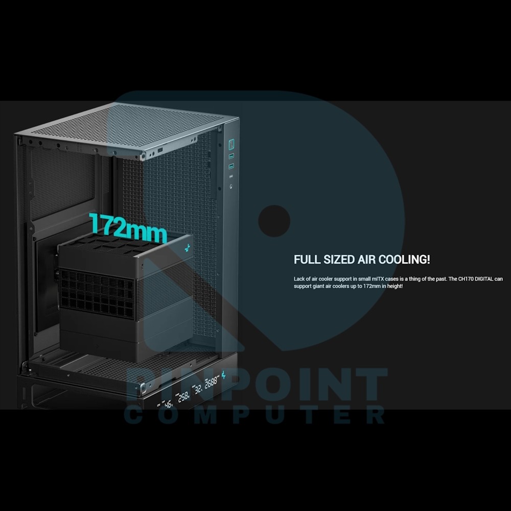 deepcool ch170 digital vertical mini itx with data screen 04 deepcool ch170 digital vertical mini itx with data screen 04
