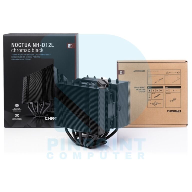 Noctua NH-D12L chromax.black Low-Height CPU Cooler noctua nh d12l chromax.black low height cpu cooler 01